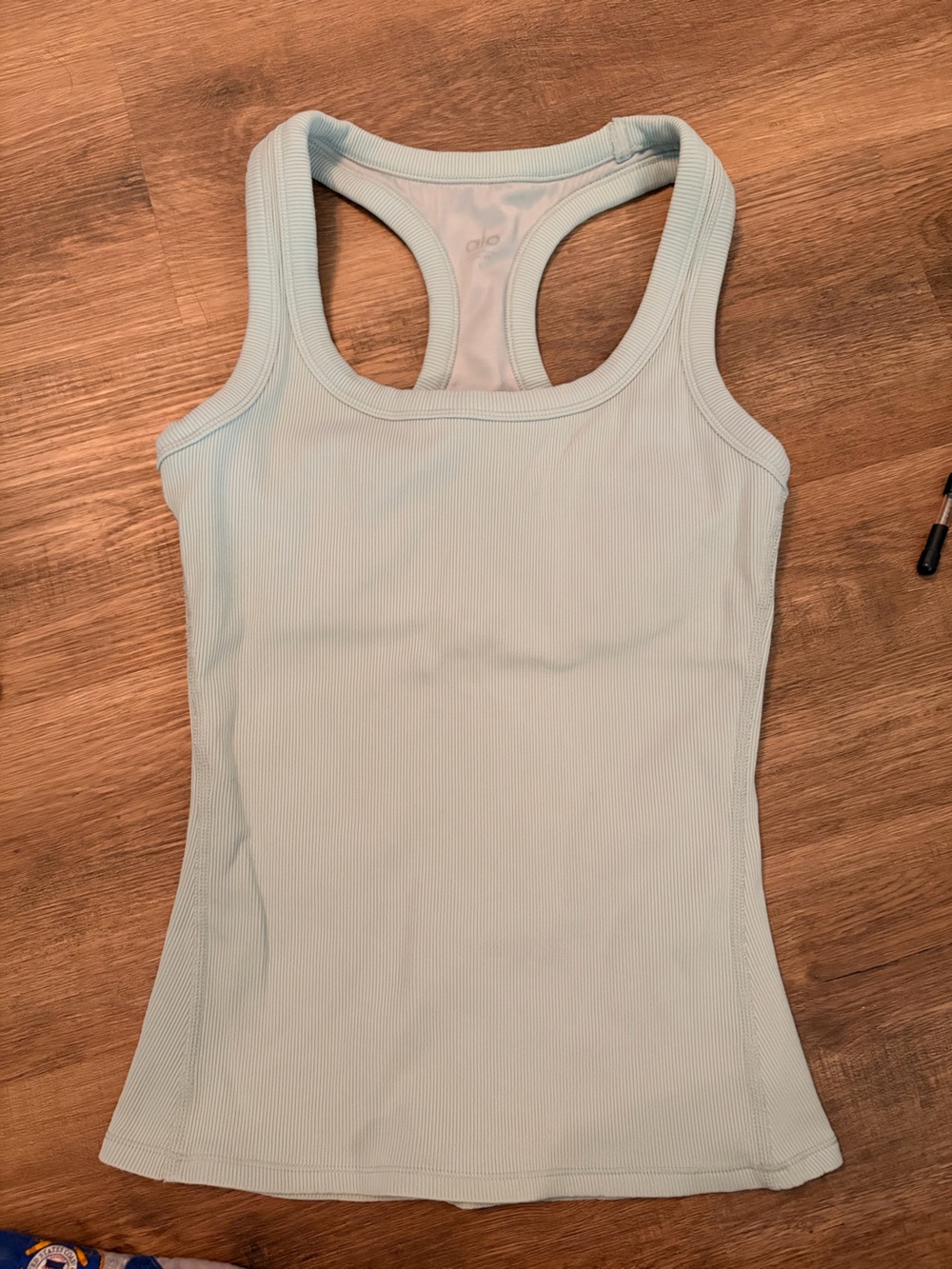 ALO Yoga Pale Blue Ribbed Racerback Tank